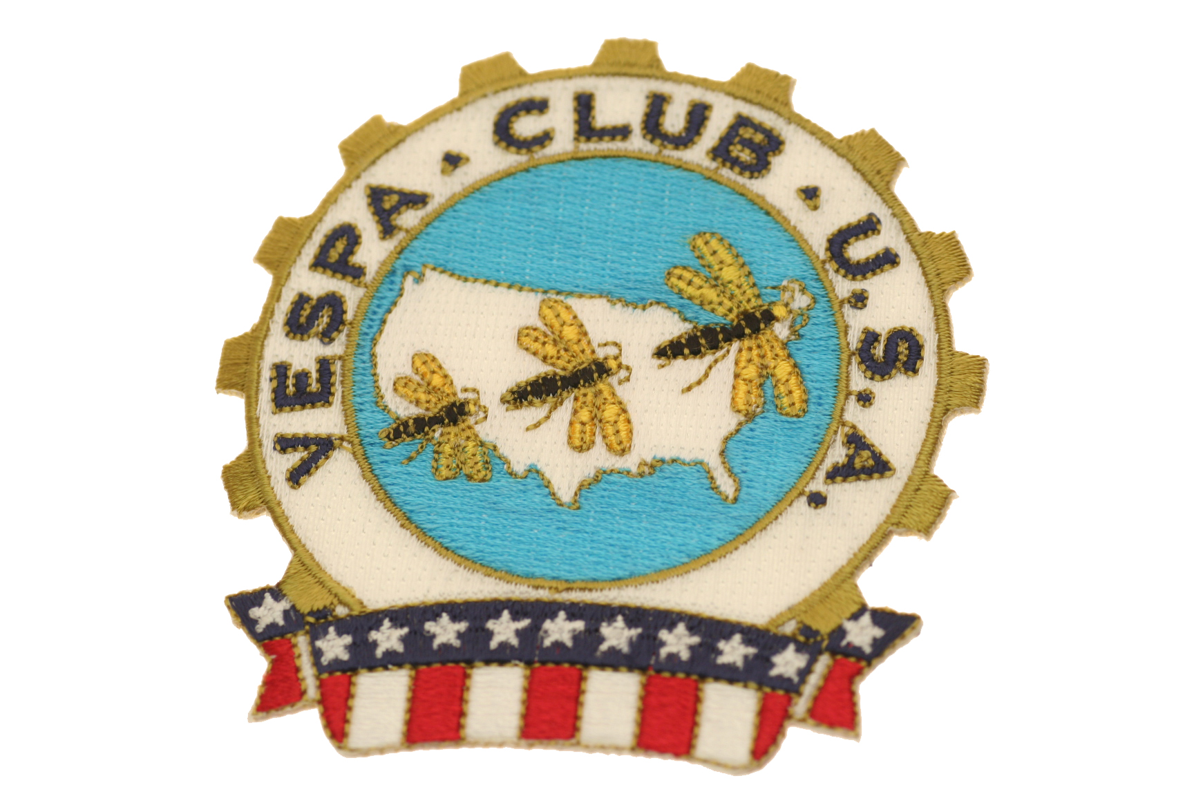 Aufnäher "Vespa Club USA", rund Ø 80mm