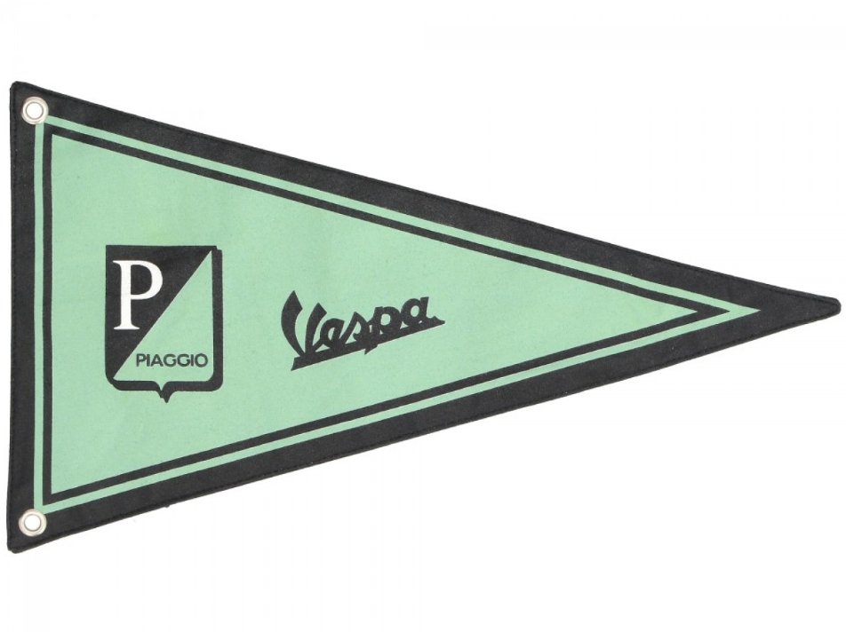 Flagge Vespa, hellblau/hellgrün, 27x26cm