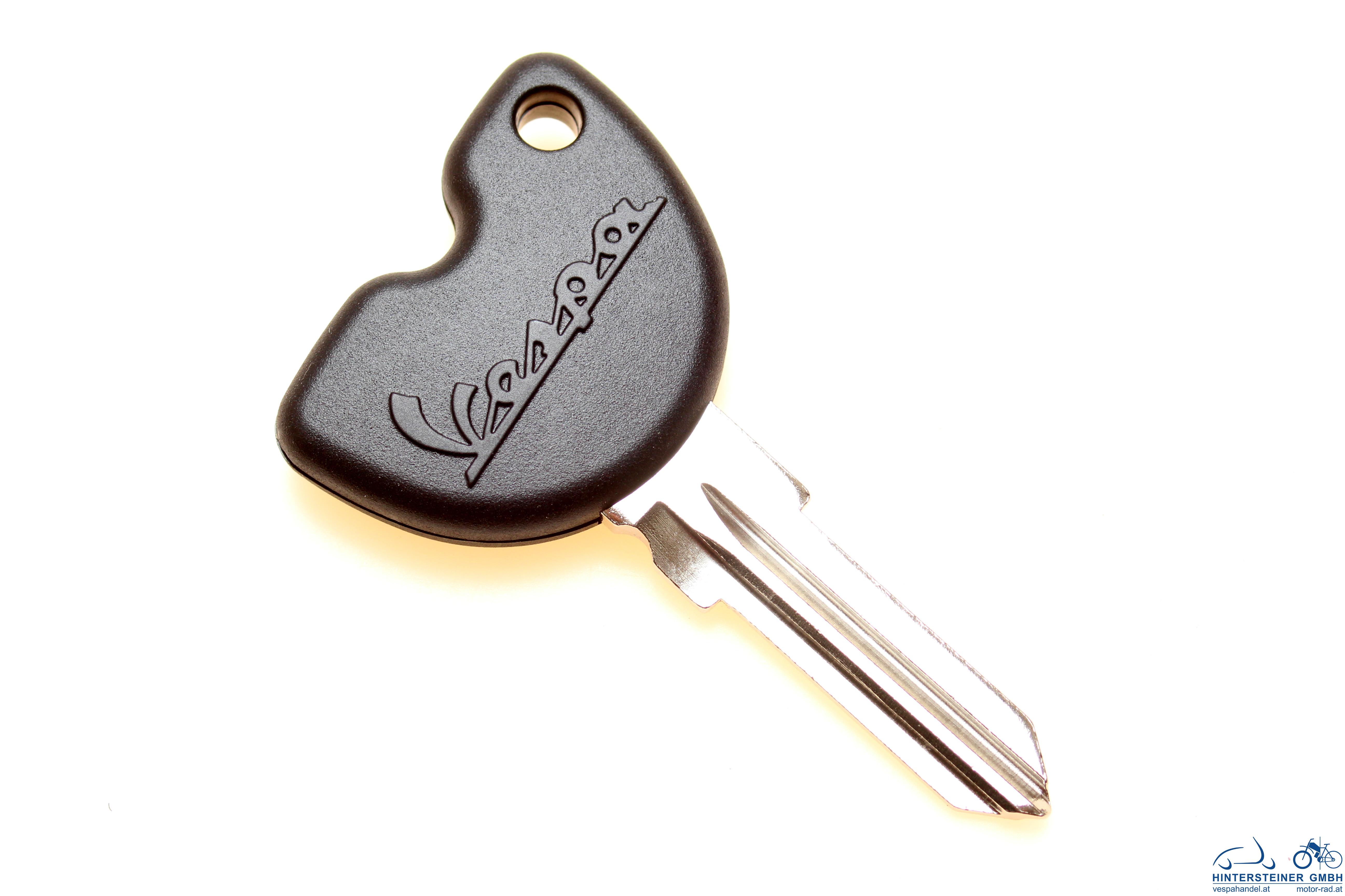 Schlüsselrohling Vespa/Piaggio, schwarz, mit Wegfahrsperre
