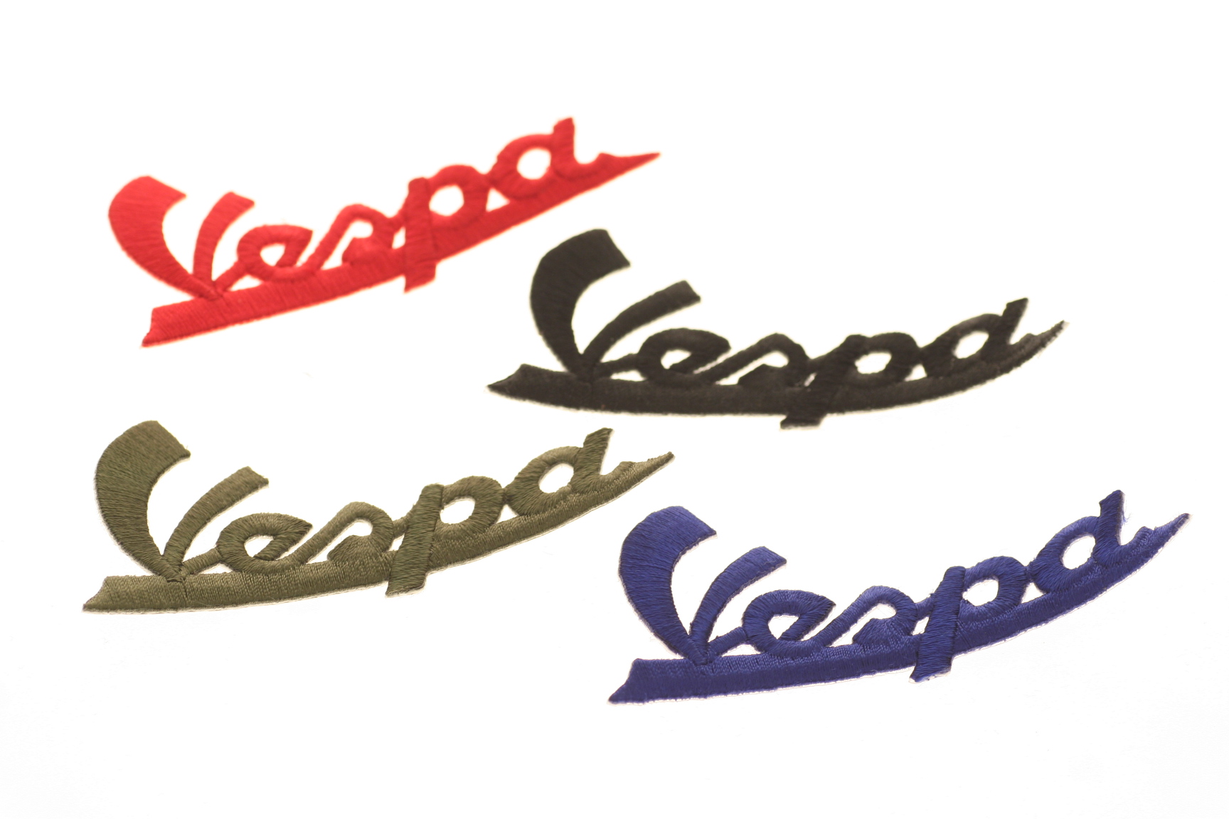 Aufnäher Schriftzug "Vespa", 100x45mm, verschiedene Farben