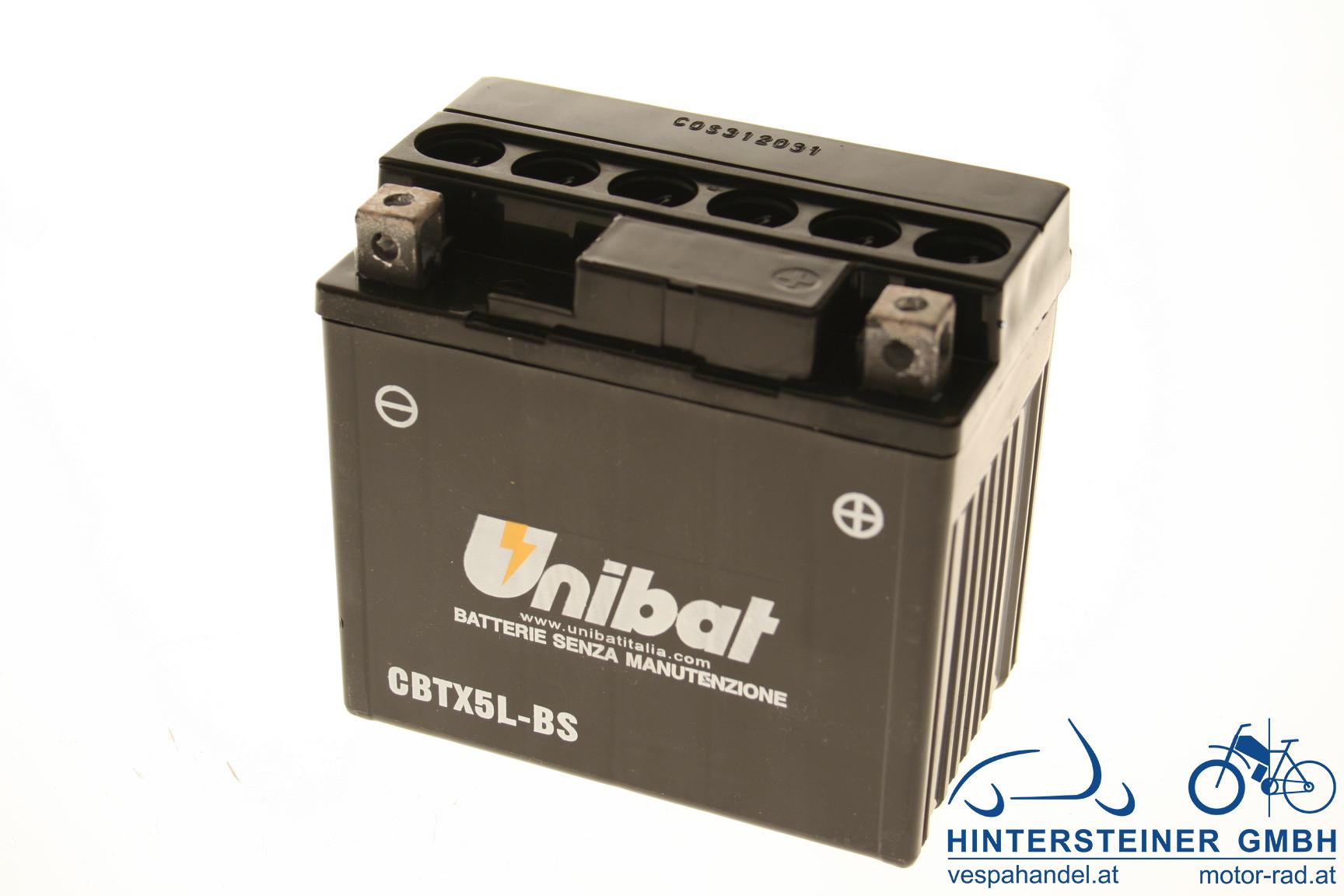 Batterie 12V 4Ah, YTX5L, inkl. Säure, V-Clic/Kisbee bis 2018