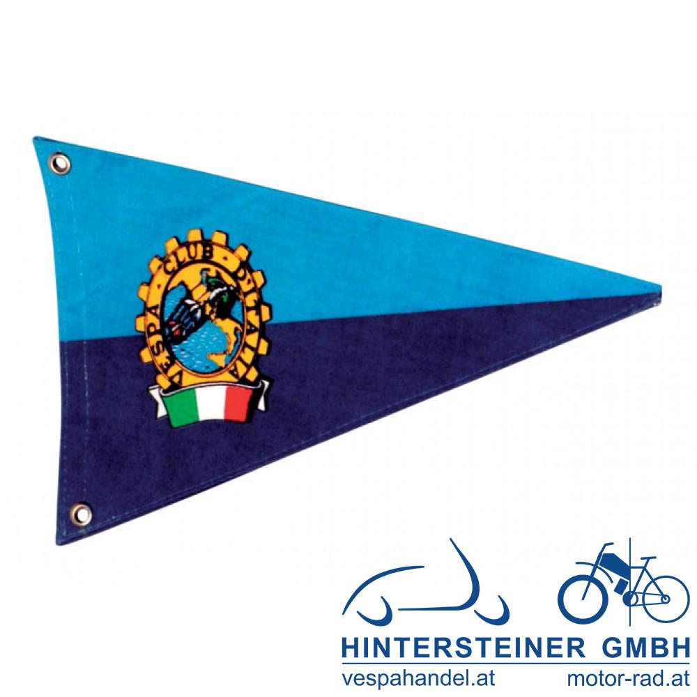 Flagge Vespa Club d'Italia, hellblau/dunkelblau, 27x26cm