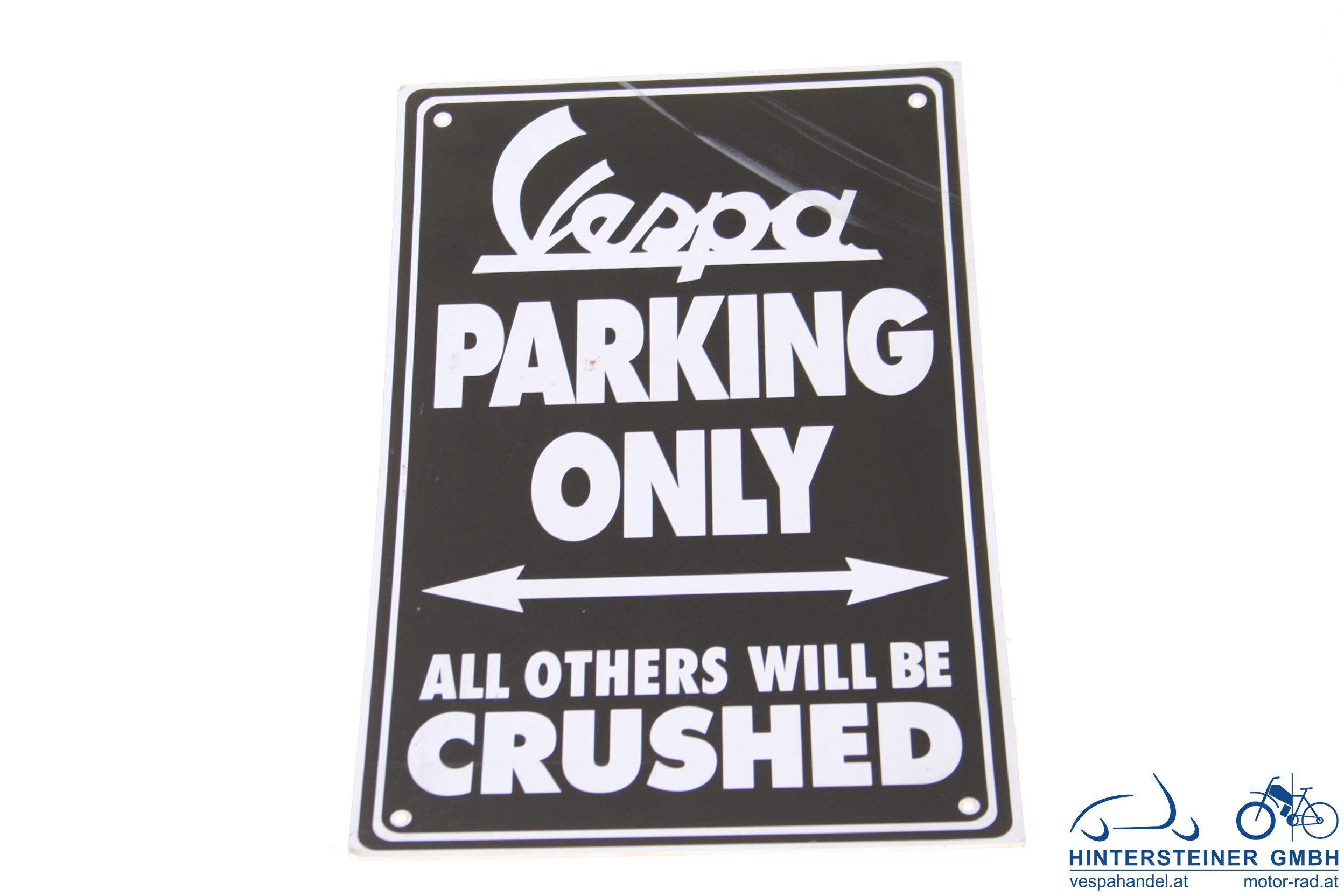 Schild "Vespa parking only", aus wetterfestem PVC, 40x25cm