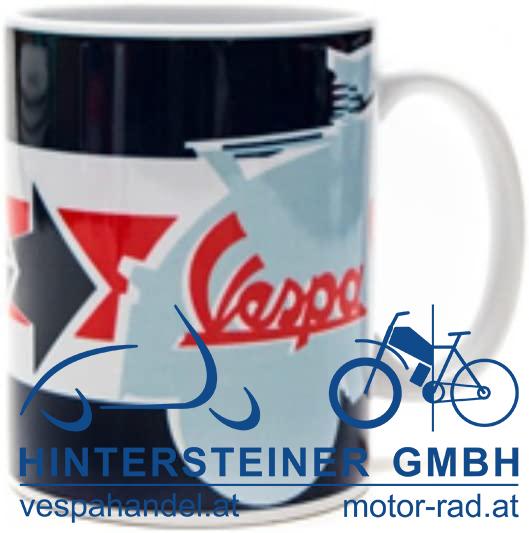 Kaffeetasse "Vespa Servizio", blau mit Pfeil
